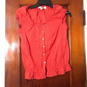 Orange H&M button up blouse